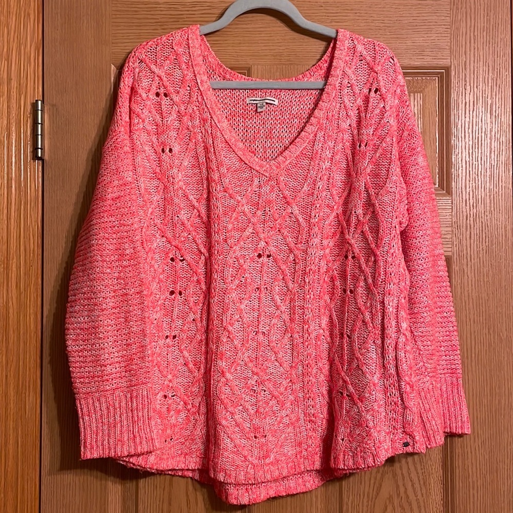 Oversized cable knit sweater
